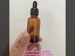 Groothandel Roze glazen essentiële fles met gouden aluminium dropper kap