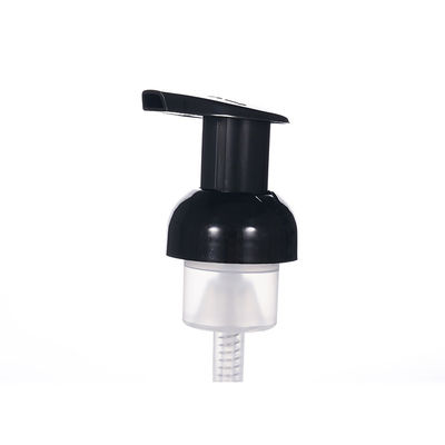 Zwarte schuimpomp dispenser voor gezichtsreinigingsmiddelen en cosmetische flessen