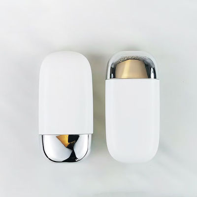 Groothandel Plastic PP Zonnebrandcrème Fles met Zilveren Dubbele Shell Dop in 30g en 50g Maten