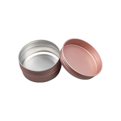 Luxe cosmetische pot van roségoud aluminium met schroefdop