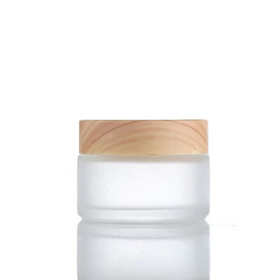 5g 10g 15g 30g 50g lege glazen potten met bevroren crème hervulbare cosmetica natuurlijke hout lekvrije reisopslagcontainers voor oogcrème gezicht masker huidverzorging