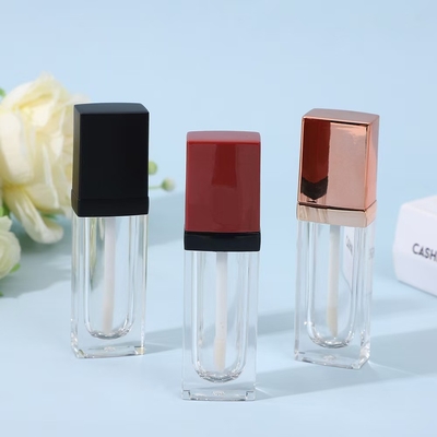 3.5ml vierkant plastic lipglazuur buis met borstel, kleur kan worden aangepast