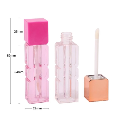 Onregelmatige 3,5 ml lipglazuurbuis met borstel in verschillende kleuren