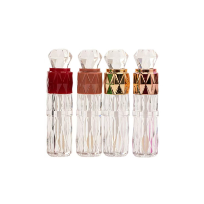 Uniek ontwerp, diamanten patroon plastic lip glazuur buis met vele kleuren