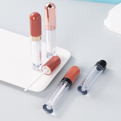 Plastic ronde 4,5 ml lip glazuur buis elektroplatering ring kleur kan worden aangepast