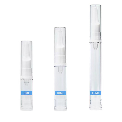 Warm verkoop 15 ml airless dispenser pomp fles ondersteuning aanpassing