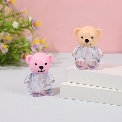 2 ml Cute Bear Head Cap Plastic Lip Glaze Tube in verschillende kleuren met schroefkap sluiting en op maat gedrukt
