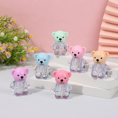 2 ml Cute Bear Head Cap Plastic Lip Glaze Tube in verschillende kleuren met schroefkap sluiting en op maat gedrukt