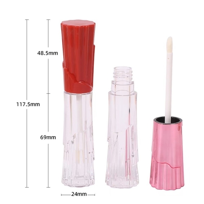 6 ml rokvormige plastic lipglazuurbuis met borstel voor gemakkelijk dragen en handig schermdrukken