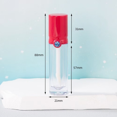 4 ml plastic lipglazuur buis met boorkap, aanpasbare kleur en geprint logo