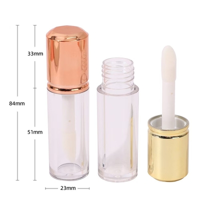 Cylindrische korte plastic lipglazuur met borstel, aanpasbare kleur en materiaal