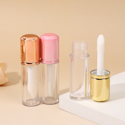 Cylindrische korte plastic lipglazuur met borstel, aanpasbare kleur en materiaal