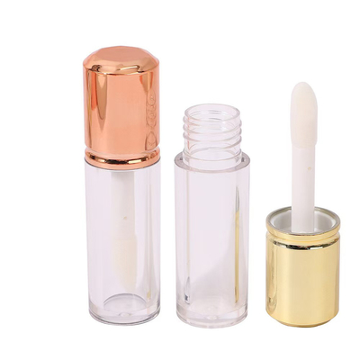 Cylindrische korte plastic lipglazuur met borstel, aanpasbare kleur en materiaal