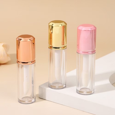 Cylindrische korte plastic lipglazuur met borstel, aanpasbare kleur en materiaal