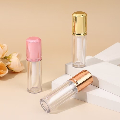 Cylindrische korte plastic lipglazuur met borstel, aanpasbare kleur en materiaal