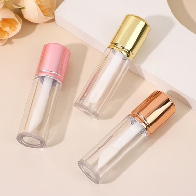 Cylindrische korte plastic lipglazuur met borstel, aanpasbare kleur en materiaal