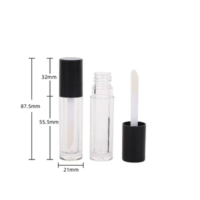 Vierkante plastic lip glazuur buis eenvoudig met borstel en afdrukbaar logo