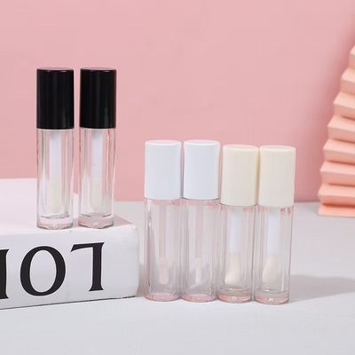 Vierkante plastic lip glazuur buis eenvoudig met borstel en afdrukbaar logo