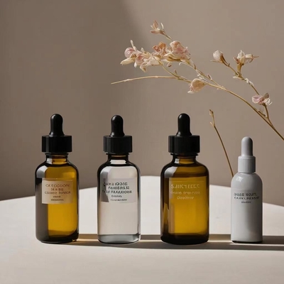 Reisvriendelijke Amber essentiële olie fles met plastic druppelkop en glazen pipet 5ml 10ml 30ml 50ml 100ml