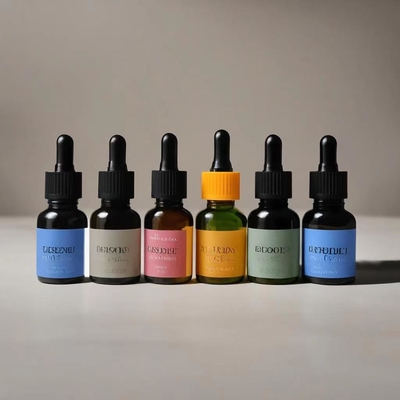 Reisvriendelijke Amber essentiële olie fles met plastic druppelkop en glazen pipet 5ml 10ml 30ml 50ml 100ml