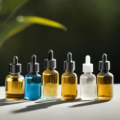 Reisvriendelijke Amber essentiële olie fles met plastic druppelkop en glazen pipet 5ml 10ml 30ml 50ml 100ml