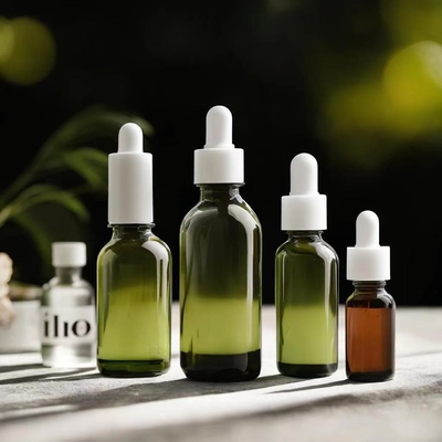 Reisvriendelijke Amber essentiële olie fles met plastic druppelkop en glazen pipet 5ml 10ml 30ml 50ml 100ml
