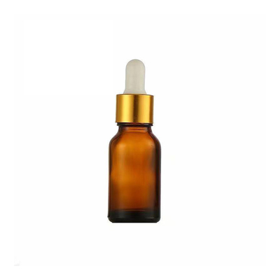 20 ml capaciteit Amber essentiële olie fles met aluminium druppelkop glas plastic