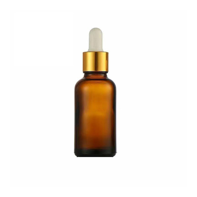 20 ml capaciteit Amber essentiële olie fles met aluminium druppelkop glas plastic