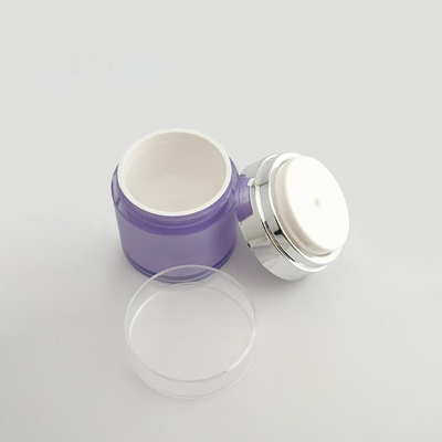 50G Hervulbare Acryl Airless Jar Op maat gemaakte zijdeprinter met vervangende binnenkruik en complete set