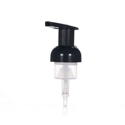 Zwarte schuimpomp dispenser voor gezichtsreinigingsmiddelen en cosmetische flessen