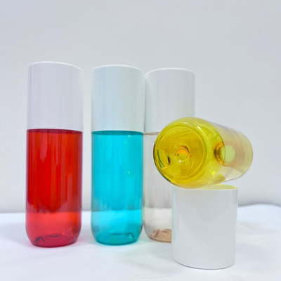 Verscheidene kleuren 150 ml plastic PET-fles met 15 mm kartondeksel