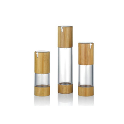 Aluminium houten 30 ml luchtloze pompfles met aangepaste kleuren
