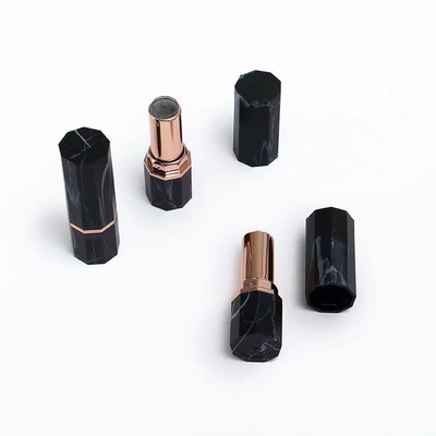 Luxe witte en zwarte lippenstift buis lege container sexhoekige vorm