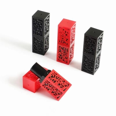Vierkante vorm Rood Zwart Leeg Lippenstiftbuis Hoog