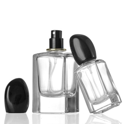 Hotsale 50ml & 100ml glazen spuitfles voor parfum leeg vierkant parfumeriecontainer