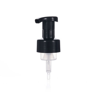 Zwarte cosmetische lotionpompdispenser met afsluitkraag