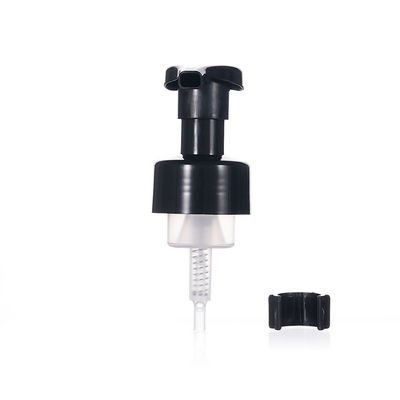 Zwarte cosmetische lotionpompdispenser met afsluitkraag