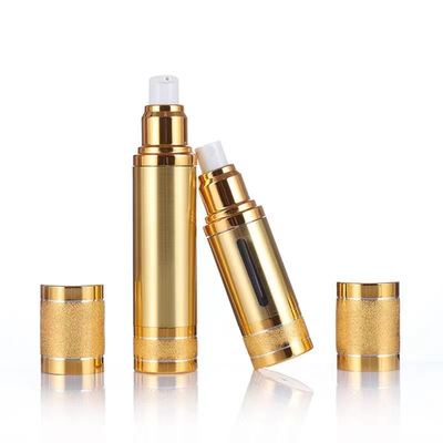 Luxe geanodiseerde aluminium pomp zonder lucht fles fles leeg cosmetisch vacuüm premium huidverzorging serum container meerdere capaciteit