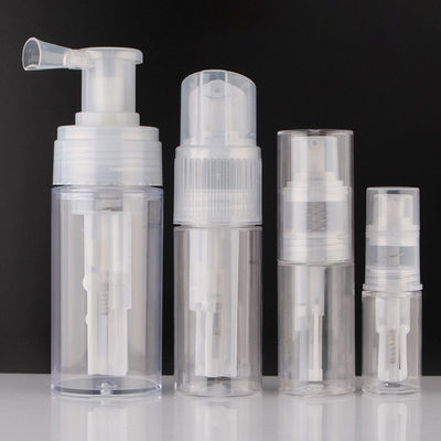 Op maat gemaakte plastic poedersprayfles met een capaciteit van 35 ml-180 ml voor haarverzorgingsproducten met poederspraymechanisme