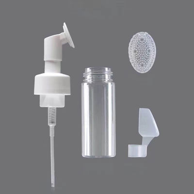 100ML 150ML 200ML Plastic fles met schuimpomp en siliconen borstel voor aangepaste cosmetische verpakking