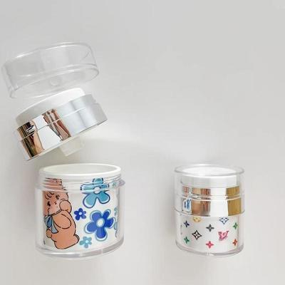 Leeg verpakking luchtloze pot met zilveren schouder voor 100% product evacuatie in gezicht crème en oogcrème