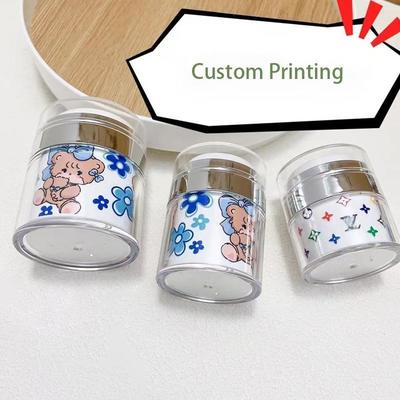 Leeg verpakking luchtloze pot met zilveren schouder voor 100% product evacuatie in gezicht crème en oogcrème