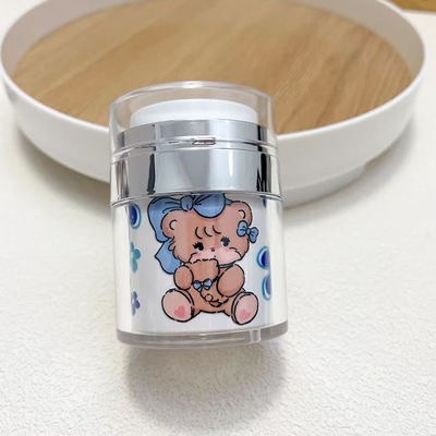 Leeg verpakking luchtloze pot met zilveren schouder voor 100% product evacuatie in gezicht crème en oogcrème