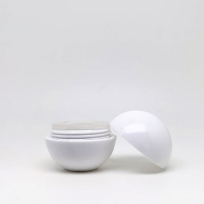 Witte 25g PS Plastic lichtgewicht bolvormige crème pot met 100% vers PET en 20 dagen doorlooptijd