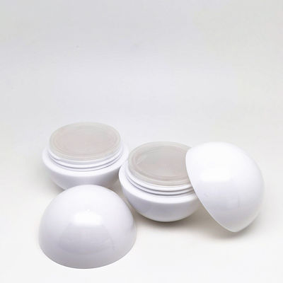 Witte 25g PS Plastic lichtgewicht bolvormige crème pot met 100% vers PET en 20 dagen doorlooptijd