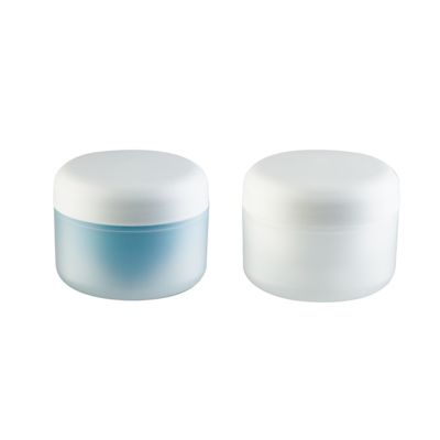 Wit Blauw Mat Oppervlak PP Plastic Cream Jar met 100% vers PP voor cosmetische verpakkingen