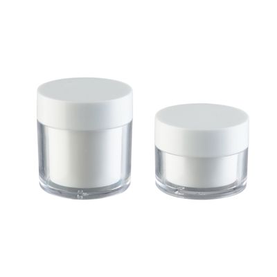Hoog transparante 15g 30g 50g AS Plastic Double Layer Round Cream Jar