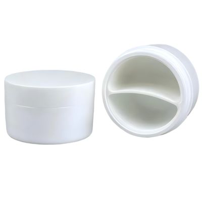 50+50g PP Plastic Cream Jar met Lepel Gemaakt van 100% vers PP en 20 dagen voor cosmetische verpakkingen