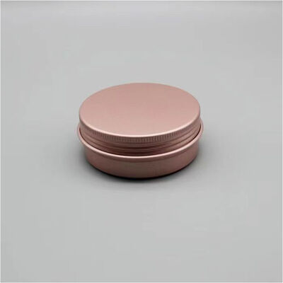 Luxe cosmetische pot van roségoud aluminium met schroefdop