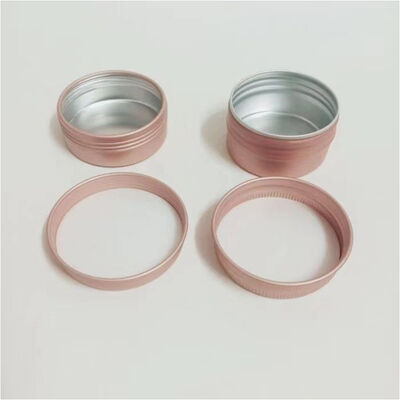 Luxe cosmetische pot van roségoud aluminium met schroefdop